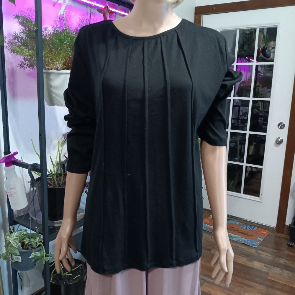 Nwt Size XXL Black Long Sleeve Top Blouse